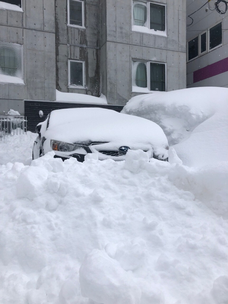 城所さんの愛車が雪で埋まってしまった時の写真