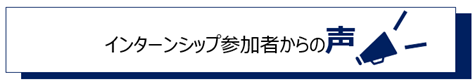 インターンシップ参加者からの声