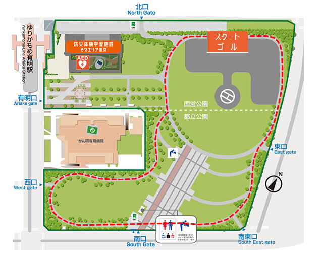 東京臨海広域防災公園の1周1.3㎞の周回コース